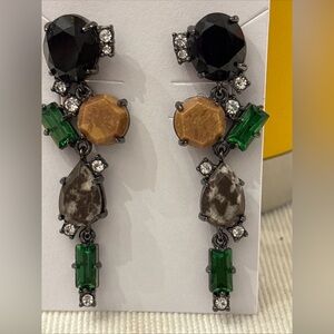 Cabi Rockstar Crystal Gemstone Dangle Earrings